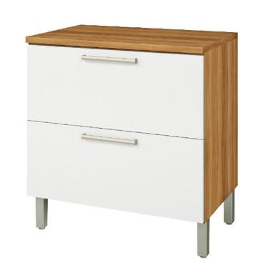 Imagem de Balcão 1 Porta 1 Gaveta Premium 80cm Nesher Freijó e Branco