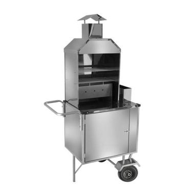Imagem de Carrinho Ambulante De Churrasco Inox Rodas Pneumáticas S02p Cefaz