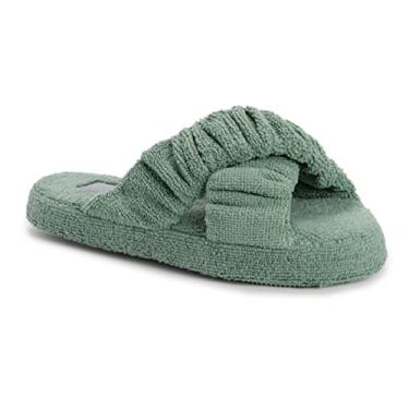 Imagem de MUK LUKS Pantufa feminina Maelle, Verde jimbro, Medium