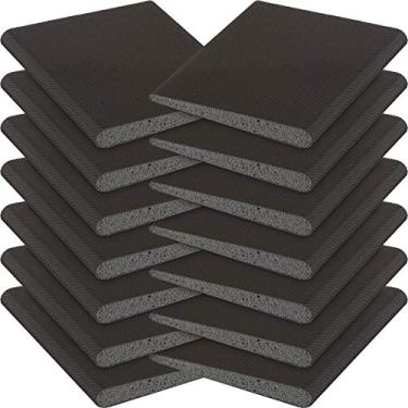 Imagem de 14 peças de vedação de canto de porta exterior de moldura de porta com adesivo para remoção de clima e vedação de canto de espuma (Preto)