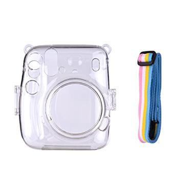 Imagem de Mingzhe Estojo de proteção transparente para câmera instantânea com substituição de cordão Rainbow para Fujifilm Instax Mini 11