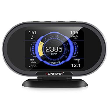 Imagem de Konnwei KW206 Carro OBD2 HUD Medidor Digital All in One Automotivo Computador Inteligente OBD Velocímetro Água Temperatura Temperatura Combustível Testador de Pressão para Todos os Carros 1996 e Mais Recentes