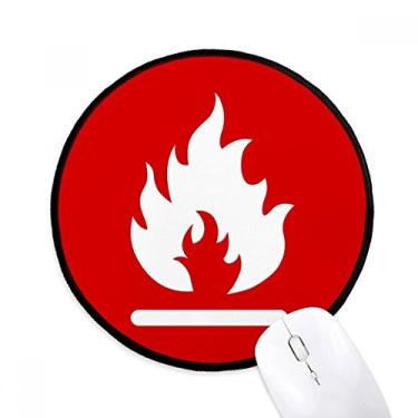 Imagem de DIYthinker Mouse pad quadrado vermelho fogo tapete redondo para computador