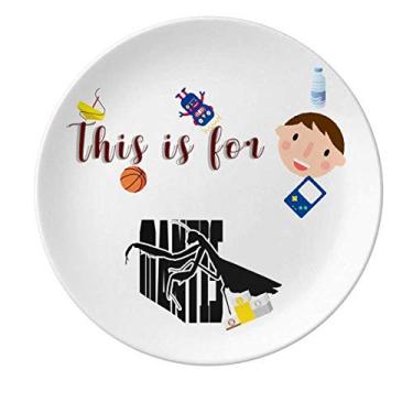 Imagem de Prato de porcelana para jantar com tema de inseto machucado e louva-deus