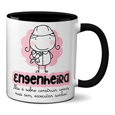 Imagem de Caneca Engenheira Contruir Coisas Executar Sonhos! Presente (Preta)