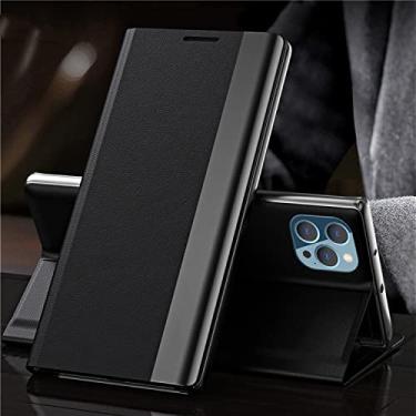 Imagem de Capa flip para Samsung Galaxy A51 A71 A52 A72 A42 A32 A22 A11 A50 A10 A21 Carteira de luxo com suporte para livro, bolsa magnética para telefone, preta, para A91 M80S