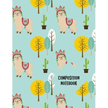 Imagem de Caderno de composição: Caderno de lhama Diário da faculdade - Agenda de volta às aulas Presente Alunos Professores Meninos Meninas 100 folhas Capa verde macia - Item adicional