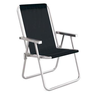 Imagem de Cadeira De Praia Conforto De Aluminio Preta Sannet Mor