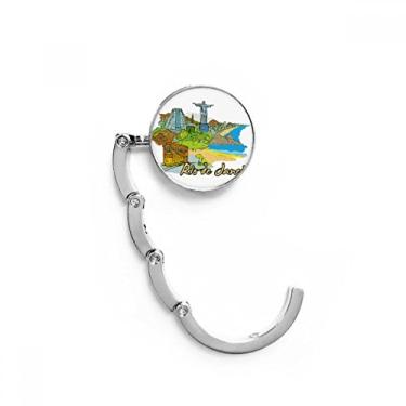 Imagem de Gancho de mesa pintado à mão do Brasil Rio de Janeiro com fecho decorativo dobrável