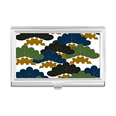 Imagem de Porta-cartões de visita com padrão abstrato tradicional de pinheiro chinês