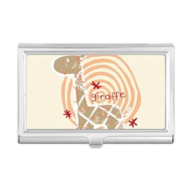 Imagem de Anel de desenho de girafa com porta-cartões de visita de animais