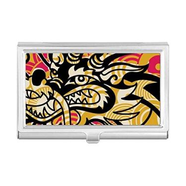 Imagem de Carteira de bolso com estampa de dragão chinês Ásia preta