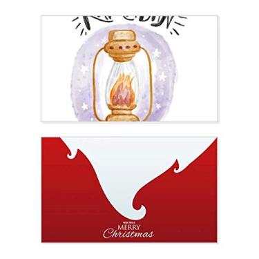 Imagem de Lanterna de celeiro colorida com estampa de desenho animado, feriado, cartão de felicitações, mensagem de Natal