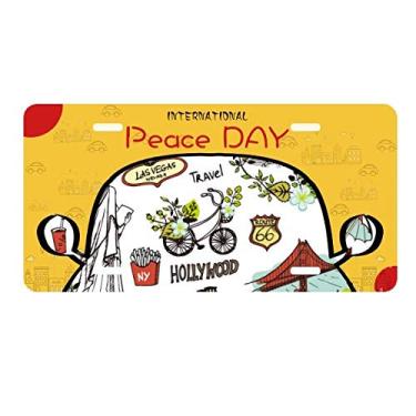 Imagem de DIYthinker Placa de licença Spring Liberty White House USA Graffiti Decoração de carro Dia da Paz