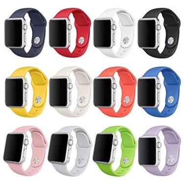 Imagem de Pulseira Sport Silicone Colorido 42mm para Relógio Apple Watch Series 1, 2, 3 - D (Vermelho)