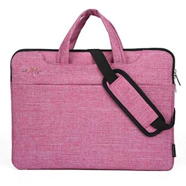Imagem de WSLCN Bolsa para Laptop 14 polegadas Bolsa Mensageiro com Alça de Ombro (Rosa)