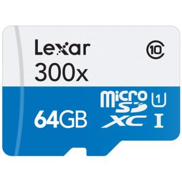 Imagem de Lexar MicroSDXC 300 x 64 GB UHS-I/U1 com adaptador de cartão de memória Flash - LSDMI64GB1NL300A