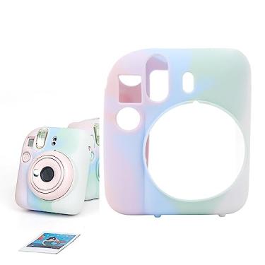 Imagem de Estojo de Silicone para Instax Mini 12, Estojo Protetor de Silicone para Câmera, Invólucro Macio para Instax Mini 12 (Rosa Claro Roxo Azul Verde Branco)