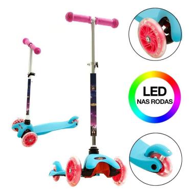 Imagem de Patinete Liga da Justiça para Meninos 3 Rodas com Led Azul