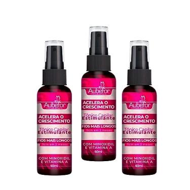 Imagem de 3 Tônico Capilar de Crescimento Aubefor Combate a Queda Deixa os Fios Mais Fortes e Saudáveis