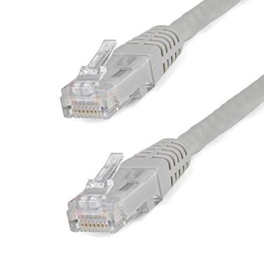 Imagem de StarTech. com cabo Ethernet CAT6 de 4,5 metros – fio Ethernet cinza CAT 6 Gigabit -650 MHz 100 W PoE ++ RJ45 UTP moldado categoria 6 cabo de rede/patch com alívio de tensão/Fluke testado UL/TIA certificado (C6PATCH15GR)