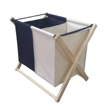 Imagem de Cesto Lavanderia Roupa Organizador Banheiro Roupas Sujas