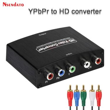 Imagem de Adaptador de conversor de áudio compatível com vídeo YPbPr para HDMI  conector RCA para HD