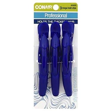 Imagem de Conair Clipes essenciais para pentear, profissional, Mega Hold, 3 clipes