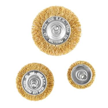 Imagem de EDA Escovas De Aço Redondas 1/4' Com 3 Peças Eda