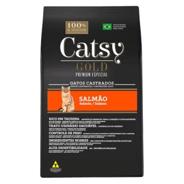 Imagem de Ração Catsy Gold Premium Especial Gatos Castrados Sabor Salmão 10,1 Kg