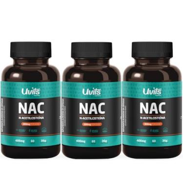 Imagem de 3x NAC N-acetilcisteína 800mg 60 Caps cada - Uvits