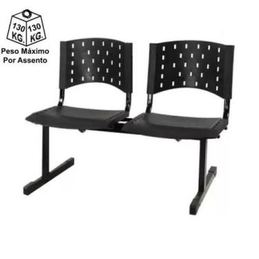 Imagem de Cadeira Longarina Plástica 2 Lugares P/ Recepção Modelo Iso - Kairosof