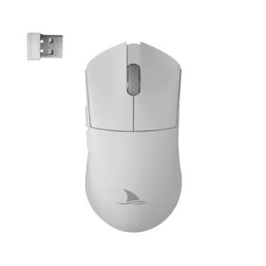 Imagem de Darmoshark Mouse Para Jogos Sem Fio M3 Pro, Tri-Mode 2.4G/Usb-C/Bluetooth Mouse Até 26KDPI, Sensor Óptico Paw3395, Peso Leve De 55G, 8 Botões Programáveis, Duração Da Bateria De 500Mah-Branco