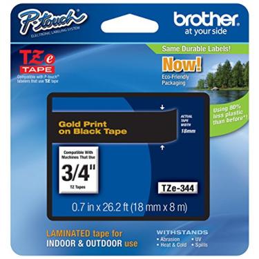 Imagem de Fita original Brother 3/4" (18 mm) ouro em preto TZe P-Touch para Brother PT-D600, PTD600 etiquetadora