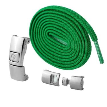 Imagem de Elastic Laces Sneakers Width Flat Shoelaces Without Ties Kids Adult Lock No Tie Shoelace Rubber Bands Shoe Accessories (Color : Green)