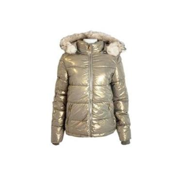 Imagem de Jaqueta Feminina Puffer Kla Metalizada Dourado Tam. GG-Feminino
