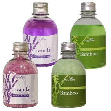 Imagem de bagnare - Kit 2 Sais de banho Espumante 2 Espuma Banheira Hidromassagem spa Lavanda E Bambo