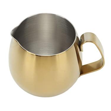 Imagem de Jarra para espuma de leite, caneca para vaporizador de metal, jarra para leite, jarras para vapor de café expresso, aço inoxidável, café, cappuccino, latte art, jarra de leite (300ml)