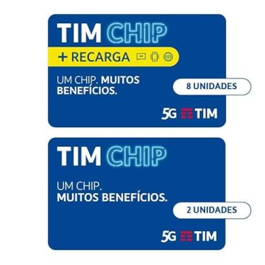 Imagem de TIM Chip Kit 10 unidades: 2 sem recarga e 8 com recarga