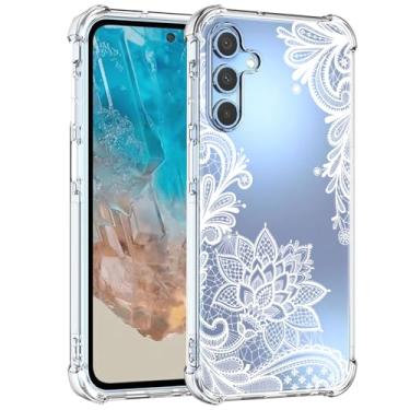Imagem de Ueokeird Capa de telefone para Galaxy M35, capa para Samsung M35 5G SM-M356B para meninas e mulheres, capa protetora de TPU flexível à prova de choque com padrão floral flexível para Samsung Galaxy