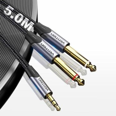 Imagem de Cabo Extensor P2 3.5mm para Duplo P10 6.5mm Mono 5 Metros - VENTION