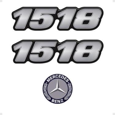 Imagem de Kit Adesivos 1518 Caminhão Mercedes Benz Cromado - Genérico - SPORTINO