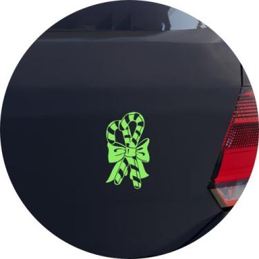 Imagem de Adesivo de Carro Pirulito Bengala Natal - Cor Vinho - Melhor Adesivo, 