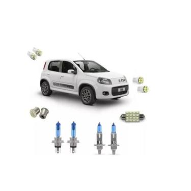 Imagem de Kit Farol Super Branca + Led Novo Uno Vivace / Mille Way - Blue Lion, 