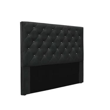 Imagem de Cabeceira King Tânia Veludo Preta - Spezzia Decor