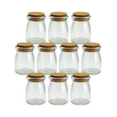 Imagem de kit 10 Potes De Vidro Com Tampa De Rolha Para Lembrancinha 100ml - Bec