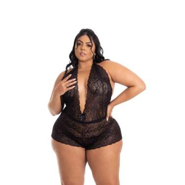 Imagem de Body Plus Size Lingerie Feminina Renda Sexy Sensual Sexy - Aunika Moda