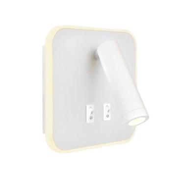 Imagem de Arandela Para Cabeceira Leitura Led Interruptor Branco Quarto Bet51 - 