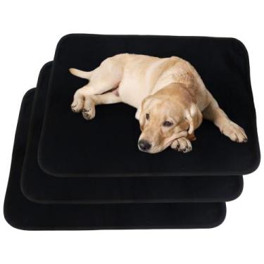 Imagem de 3 Caminhas para Cães e Gatos Dobrável 200 Lavagens 70x50 Preto Antipul