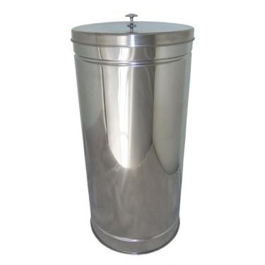 Imagem de Lixeira Inox 25 Litros Tampa Sobreposta   - Ati Glass